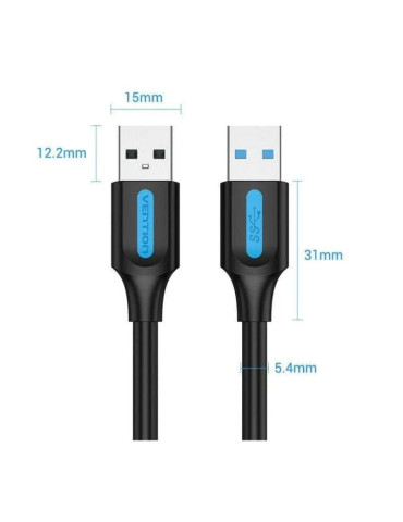 Cable USB 3.0 Vention CONBI/ USB Macho - USB Macho/ 5Gbps/ 3m/ Negro 2
