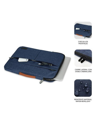 Funda Subblim Air Padding 360 Sleeve para Portátiles hasta 14"/ Azul 2