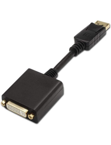 Conversor Aisens A125-0133/ DisplayPort Macho - DVI Hembra/ 15cm/ Negro
