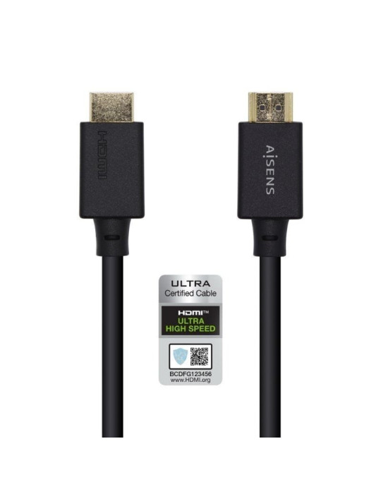 Cable HDMI 2.1 8K Aisens A150-0421/ HDMI Macho - HDMI Macho/ 1m/ Certificado/ Negro