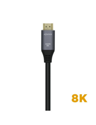 Cable HDMI 2.1 8K Aisens A150-0428/ HDMI Macho - HDMI Macho/ 2m/ Gris Negro 2