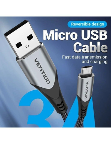 Cable USB 2.0 Vention COCHD/ USB Macho - MicroUSB Macho/ 480Mbps/ 50cm/ Negro 2