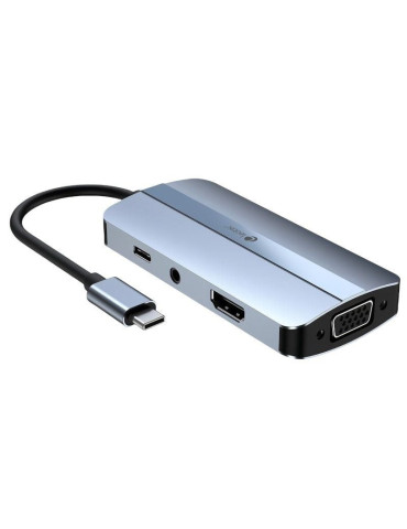 Docking USB Tipo-C Leotec LEDS04/ 2xUSB/ 1xUSB Tipo-C/ 1xUSB Tipo-C PD/ 1xHDMI 4K/ 1xVGA/ 1xAudio/ Azul 2