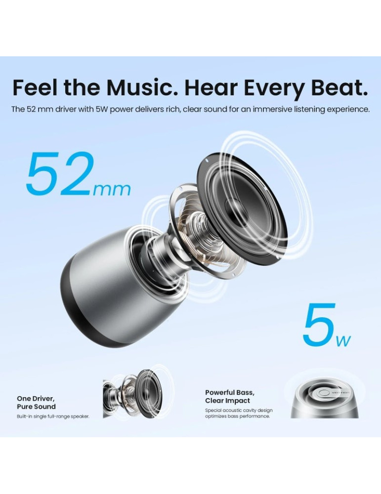 Altavoz con Bluetooth Vention Omni O11 NDCI0/ 5W/ 1.0/ Plata