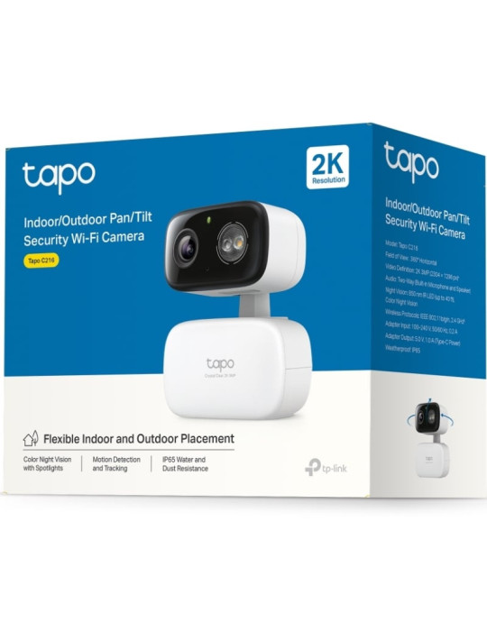 Cámara de Videovigilancia TP-Link Tapo C216/ 360 / Visión Nocturna/ Control desde APP