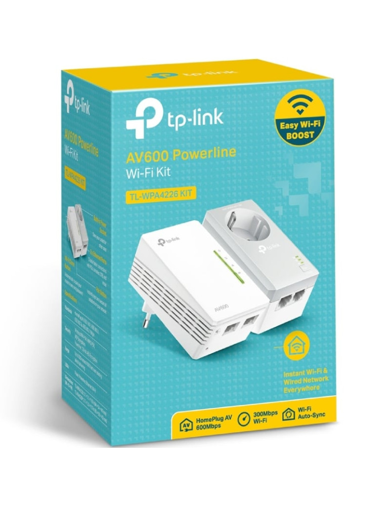 Adaptador Powerline TP-Link TL-WPA4226 KIT AV600 600Mbps/ Alcance 300m/ Pack de 2