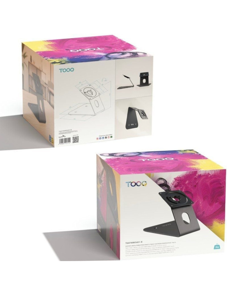 Soporte de Mesa/Pared para Marco Antirrobo de Tablet TooQ TQATWM3401-B/ Negro
