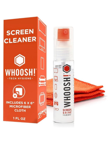 Kit Limpiador de Pantallas Whoosh Kit Go WSH002/ Spray 30ml + Paño Microfibra 2