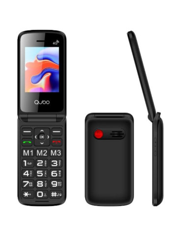 Teléfono Móvil Qubo X-247 4G para Personas Mayores/ Negro