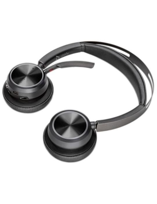Auriculares Inalámbricos PolyVoyager Focus 2 USB-C-C + Adaptador USB-C/A/ con Micrófono/ Bluetooth/ Negros
