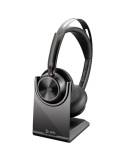 Auriculares Inalámbricos Poly Voyager Focus 2 Microsoft Teams + Adaptador USB-C-A + Soporte de Carga/ con Micrófono/ Bluetooth/ 
