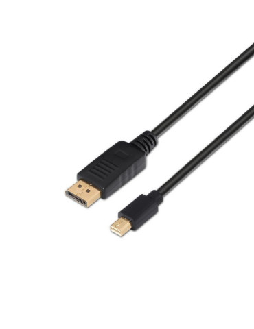 Cable Mini DisplayPort 1.2 4K Aisens A124-0131/ DisplayPort Macho - Mini DisplayPort Macho/ Hasta 5W/ 2300Mbps/ 2m/ Negro