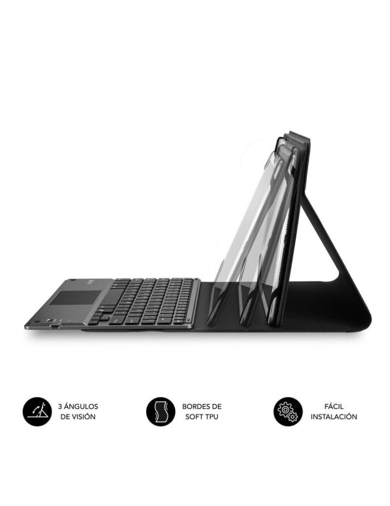 Funda con Teclado Subblim Keytab Pro Bluetooth Touchpad para Tablets de 9.6"-10.8"/ Negra