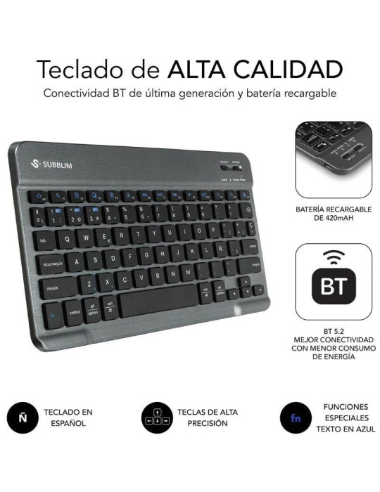 Funda con Teclado Subblim KeyTab Pro BT para Tablets Samsung Galaxy A11+/ Negra