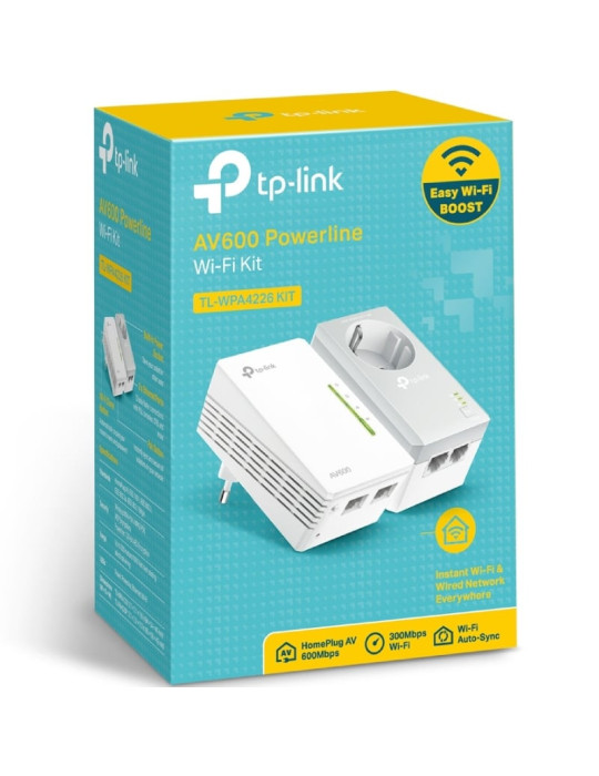 Adaptador Powerline TP-Link TL-WPA4226 KIT AV600 600Mbps/ Alcance 300m/ Pack de 2