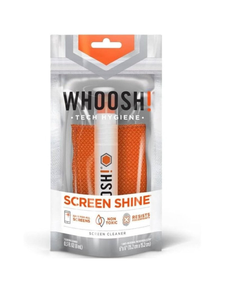 Kit Limpiador de Pantallas de Bolsillo Whoosh Kit Pocket WSH001/ Spray 8ml + Paño Microfibra