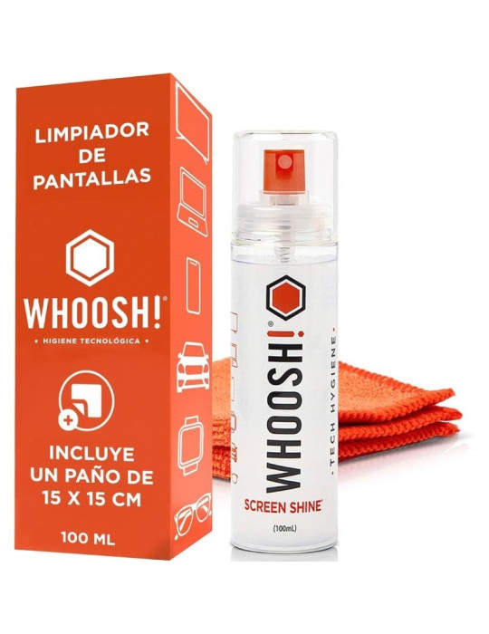 Kit Limpiador de Pantallas Whoosh Kit GO XL WSH003/ Spray 100ml + Paño Microfibra