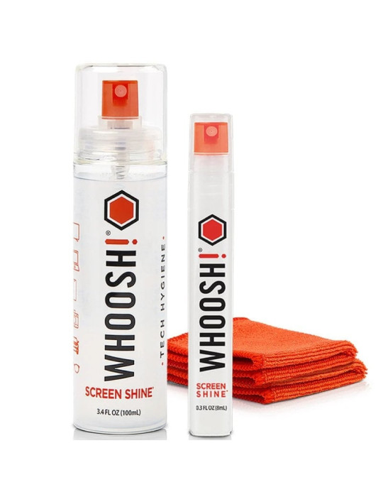 Kit Limpiador de Pantallas Whoosh Kit DUO WSH004/ Spray 100ml + Spray 8ml + 2 Paños Microfibra