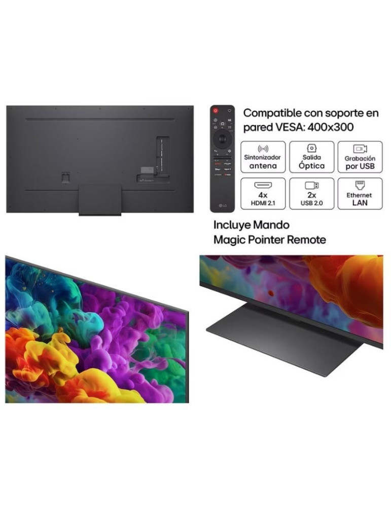 Televisor LG QNED evo AI QNED87 Mini LED 75QNED87B6A 75"/ Ultra HD 4K/ Smart TV/ WiFi