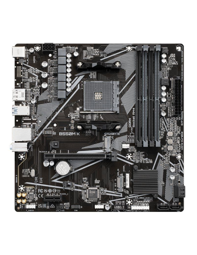 Placa Base Gigabyte B550M K Socket AM4/ DDR4/ PCIe 4.0/ Micro ATX