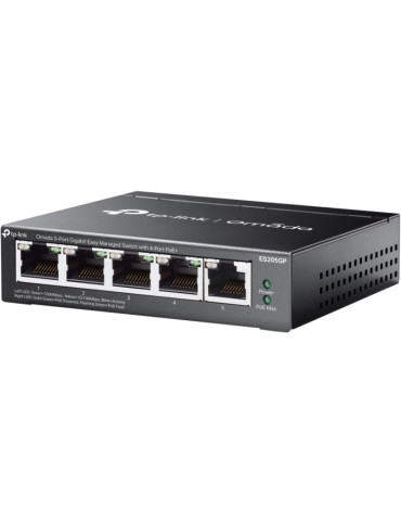 Switch TP-Link Omada ES205GP 5 Puertos/ RJ-45 10/100/1000/ PoE+ 2