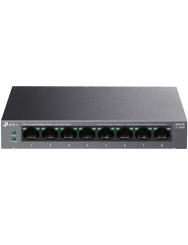 Switch TP-Link LS108GP 8 Puertos/ RJ-45 10/100/1000/ PoE+