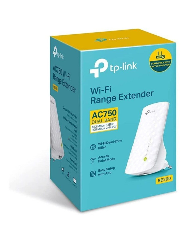 Repetidor Inalámbrico TP-Link RE200 750Mbps/ 3 Antenas Internas