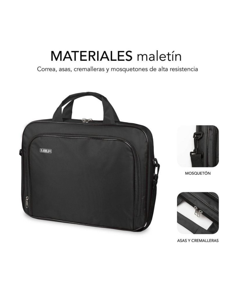 Maletín Subblim Oxford para Portátiles hasta 12.5"/ Negro