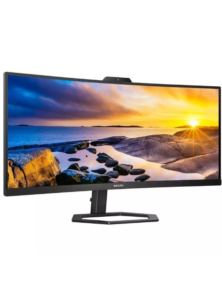 Monitor Profesional Ultrapanorámico Curvo Philips 34E1C5600HE 34"/ WQHD/ Webcam/ Multimedia/ Regulable en altura/ Negro
