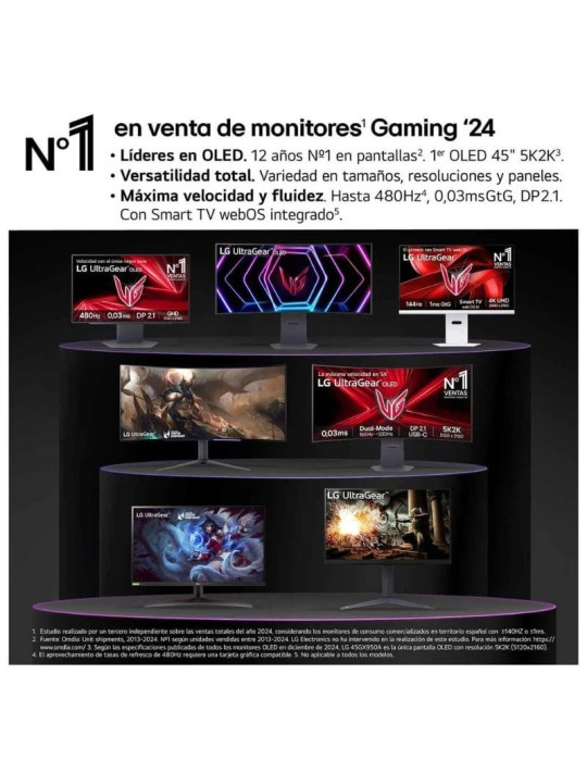 Smart Monitor Gaming Ultrapanorámico Curvo LG UltraGear 34GX90SA-W 34"/ WQHD/ Multimedia/ 0.03ms/ 240Hz/ OLED/ Regulable en altu