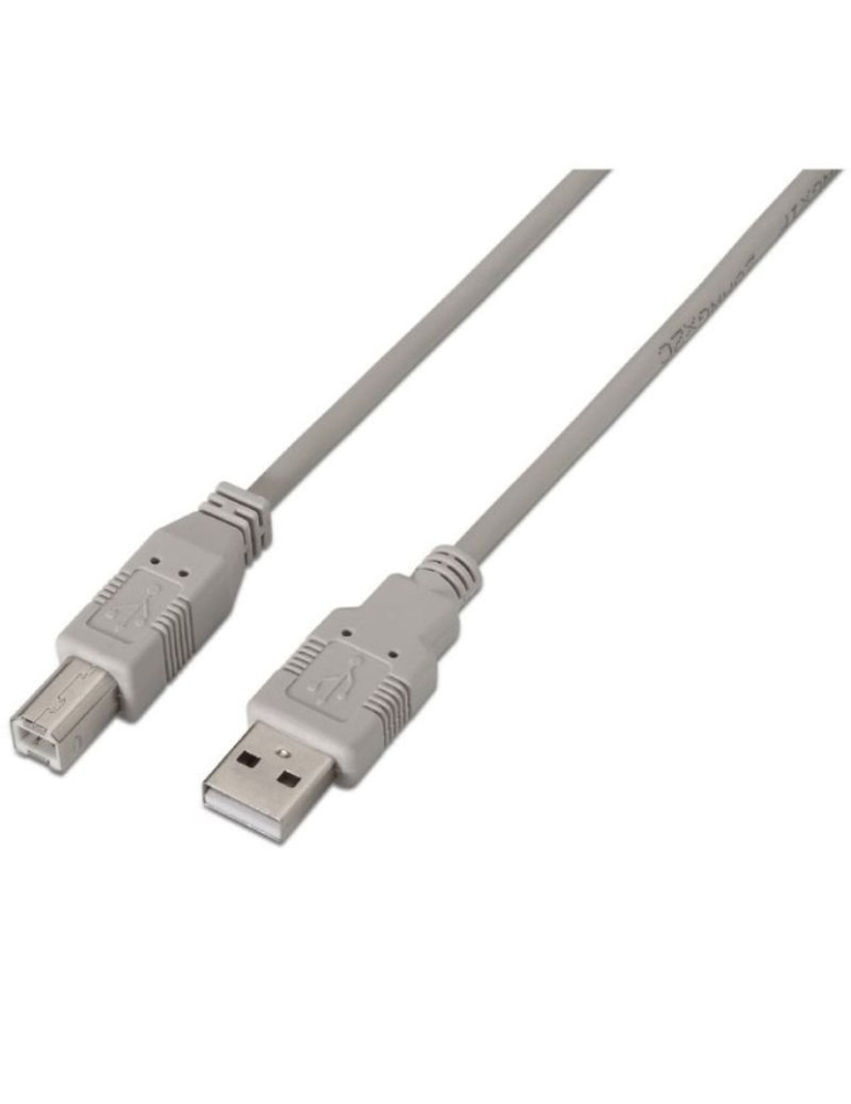 Cable USB 2.0 Impresora Aisens A101-0003/ USB Tipo-B Macho - USB Macho/ 3m/ Beige
