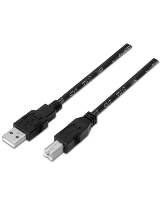 Cable USB 2.0 Impresora Aisens A101-0008/ USB Tipo-B Macho - USB Macho/ 4.5m/ Negro