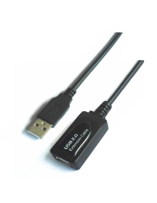 Cable Alargador USB 2.0 Aisens A101-0019/ USB Macho - USB Hembra/ Hasta 2.5W/ 60Mbps/ 10m/ Negro