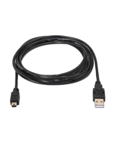 Cable USB 2.0 Aisens A101-0025/ USB Macho - USB Mini/ Hasta 2.5W/ 60Mbps/ 1.8m/ Negro 2