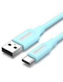 Cable USB 2.0 Tipo-C Vention COKSH/ USB Tipo-C Macho - USB Macho/ Hasta 60W/ 480Mbps/ 2m/ Azul