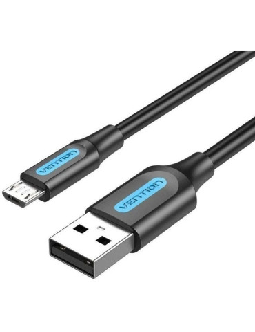 Cable USB 2.0 Vention COLBC/ USB Macho - MicroUSB Macho/ 480Mbps/ 25cm/ Negro