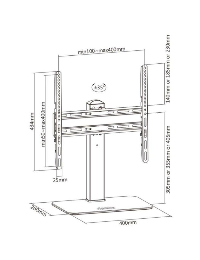 Soporte de Mesa Giratorio DT55S-217 para TV y Monitor de 32"-55"/ hasta 40 kg
