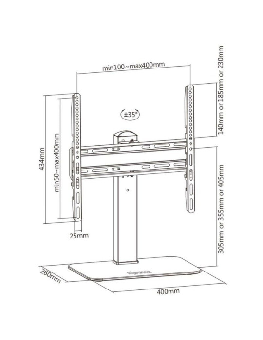 Soporte de Mesa Giratorio DT55S-217 para TV y Monitor de 32"-55"/ hasta 40 kg