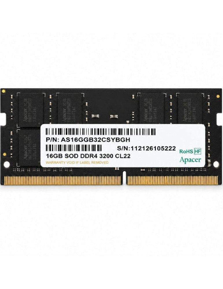 Memoria RAM Apacer ES.16G21.GSH 16GB/ DDR4/ 3200MHz/ 1.2V/ CL22/ SODIMM