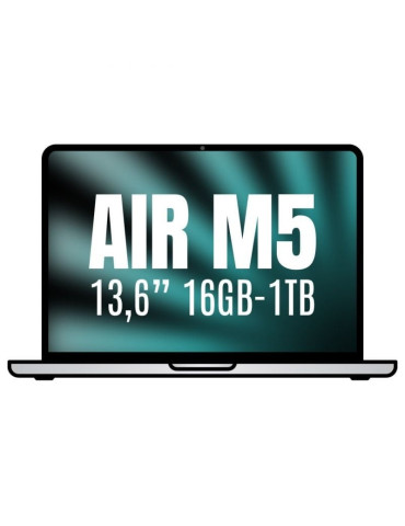 Apple Macbook Air 13,6"/ M5 10-Core CPU/ 16GB/ 1TB SSD/ 10-Core GPU/ Plata