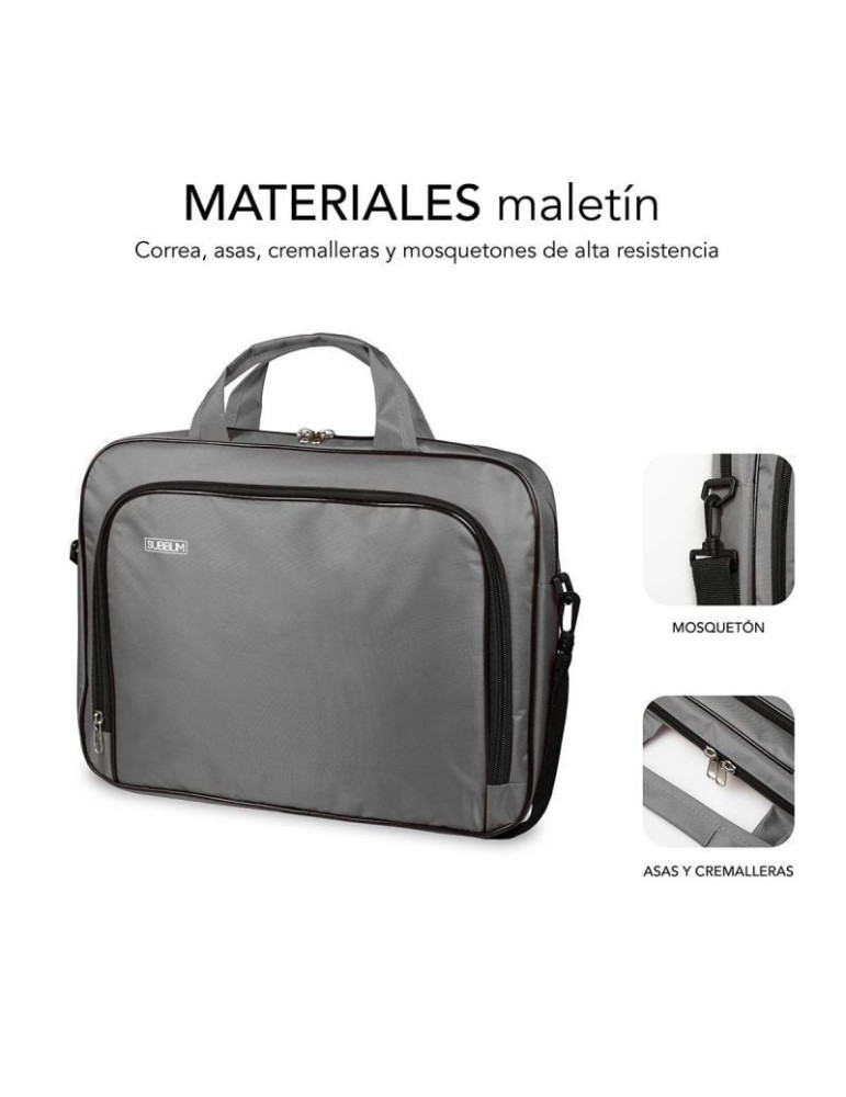 Maletín Subblim Oxford para Portátiles hasta 16"/ Gris