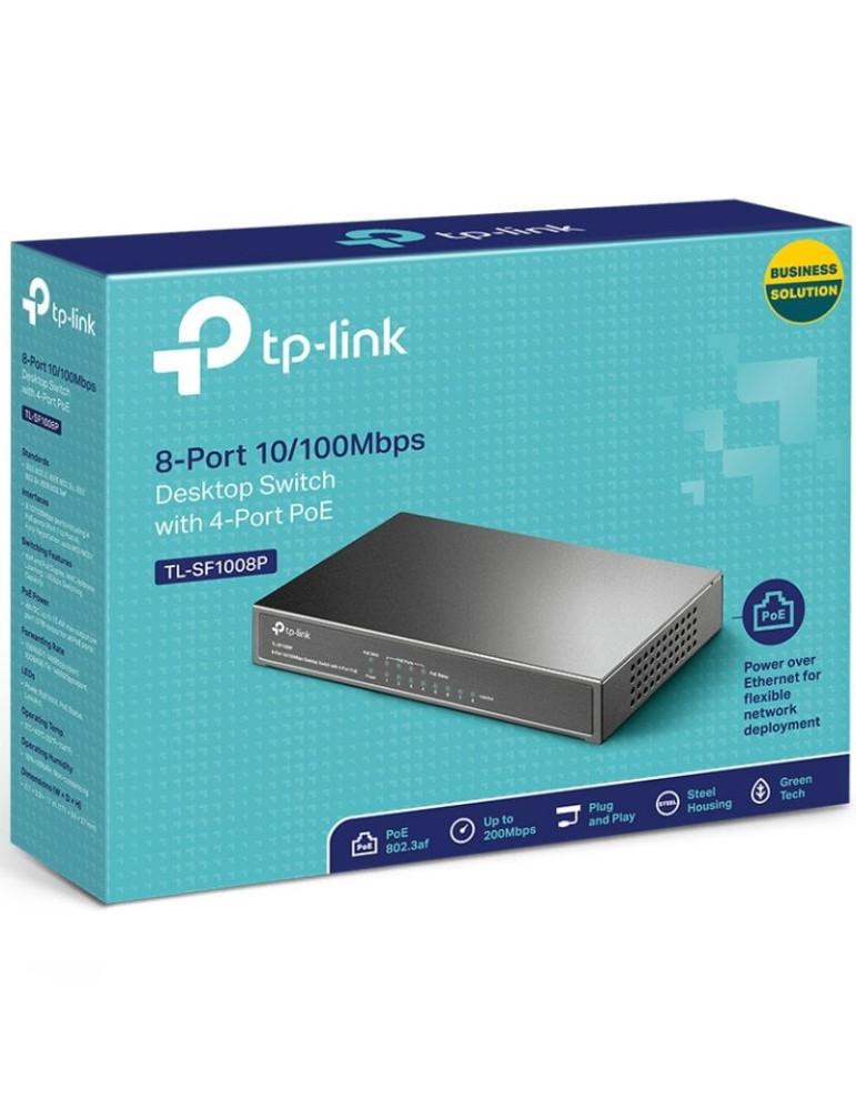 Switch TP-Link SF1008P 8 Puertos/ RJ-45 10/100 PoE