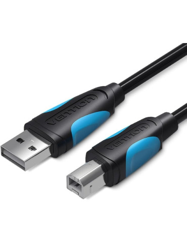Cable USB 2.0 Impresora Vention VAS-A16-B100/ USB Tipo-B Macho - USB Macho/ 480Mbps/ 1m/ Negro