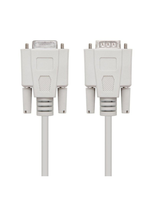 Cable Serie NULL Modem Nanocable 10.14.0502/ DB9 Macho - DB9 Hembra/ 1.8m/ Beige