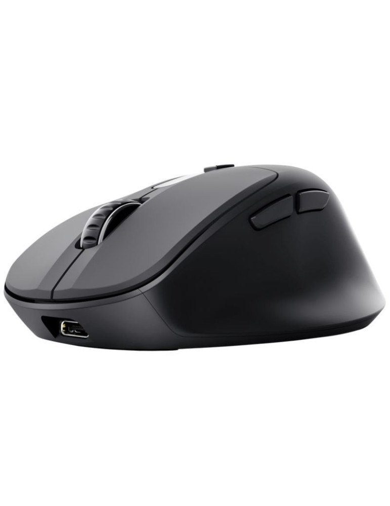 Ratón Ergonómico Inalámbrico Trust Zevo 25991/ Batería recargable/ Hasta 4000 DPI/ Negro