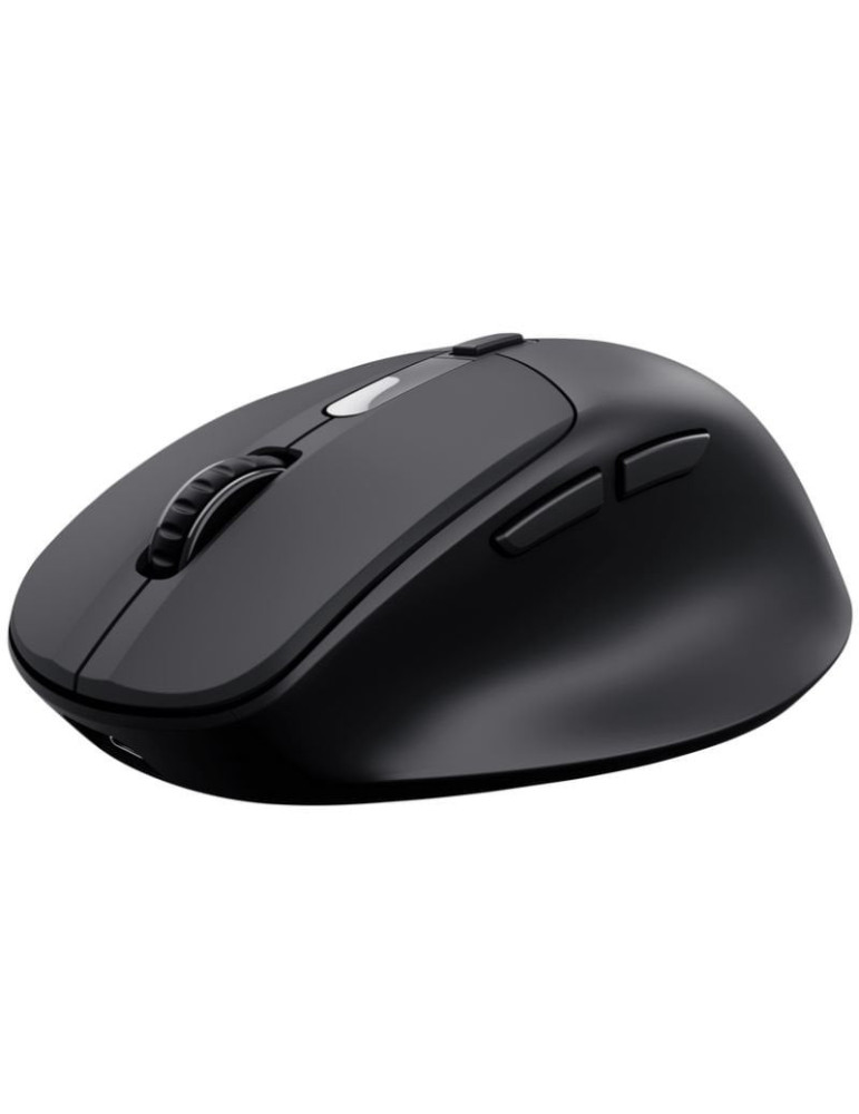 Ratón Ergonómico Inalámbrico Trust Zevo 25991/ Batería recargable/ Hasta 4000 DPI/ Negro