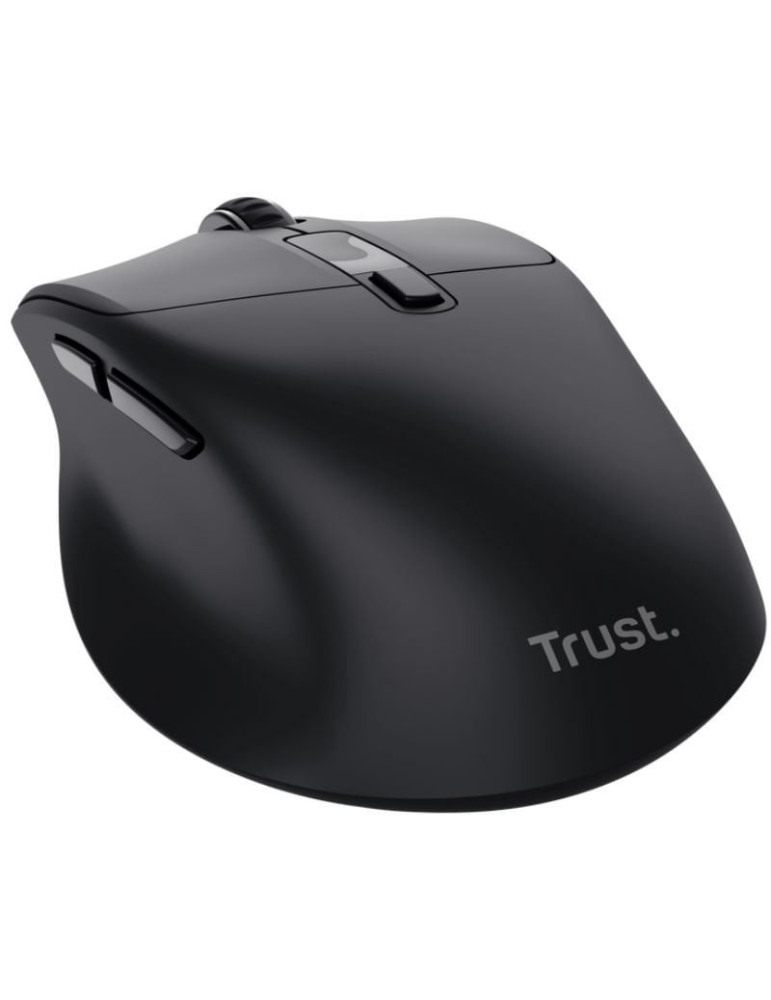Ratón Ergonómico Inalámbrico Trust Zevo 25991/ Batería recargable/ Hasta 4000 DPI/ Negro