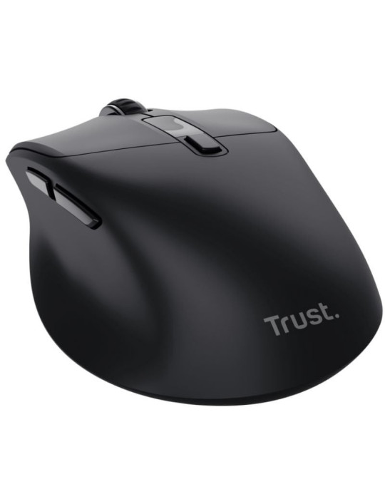 Ratón Ergonómico Inalámbrico Trust Zevo 25991/ Batería recargable/ Hasta 4000 DPI/ Negro