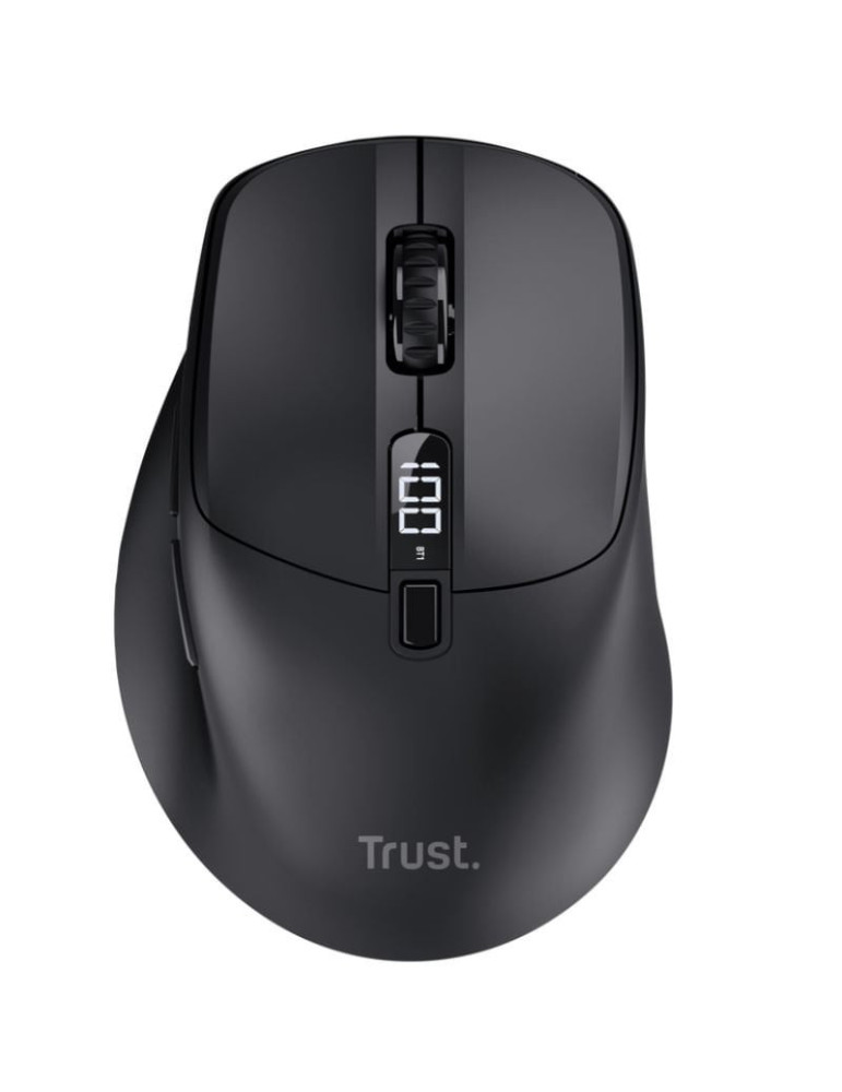 Ratón Ergonómico Inalámbrico Trust Zevo 25991/ Batería recargable/ Hasta 4000 DPI/ Negro