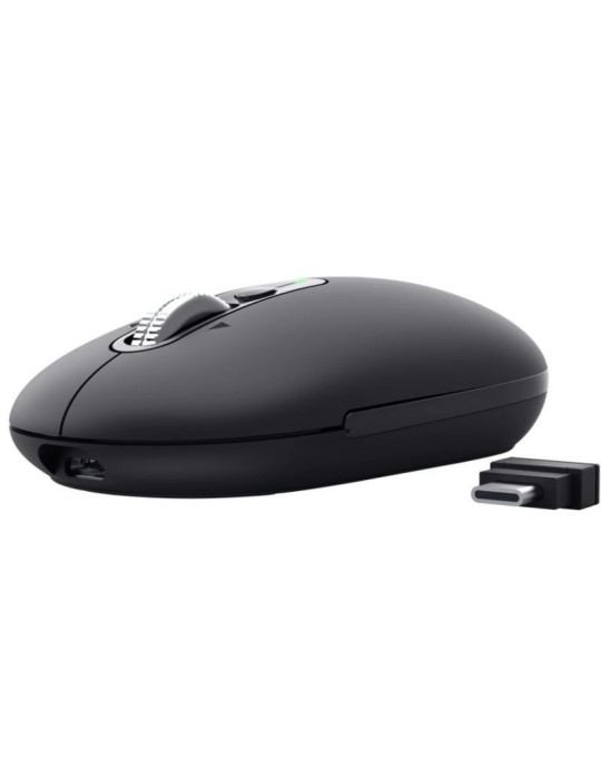 Ratón Inalámbrico Trust Seron 26018/ Batería recargable/ Hasta 3200 DPI/ Negro